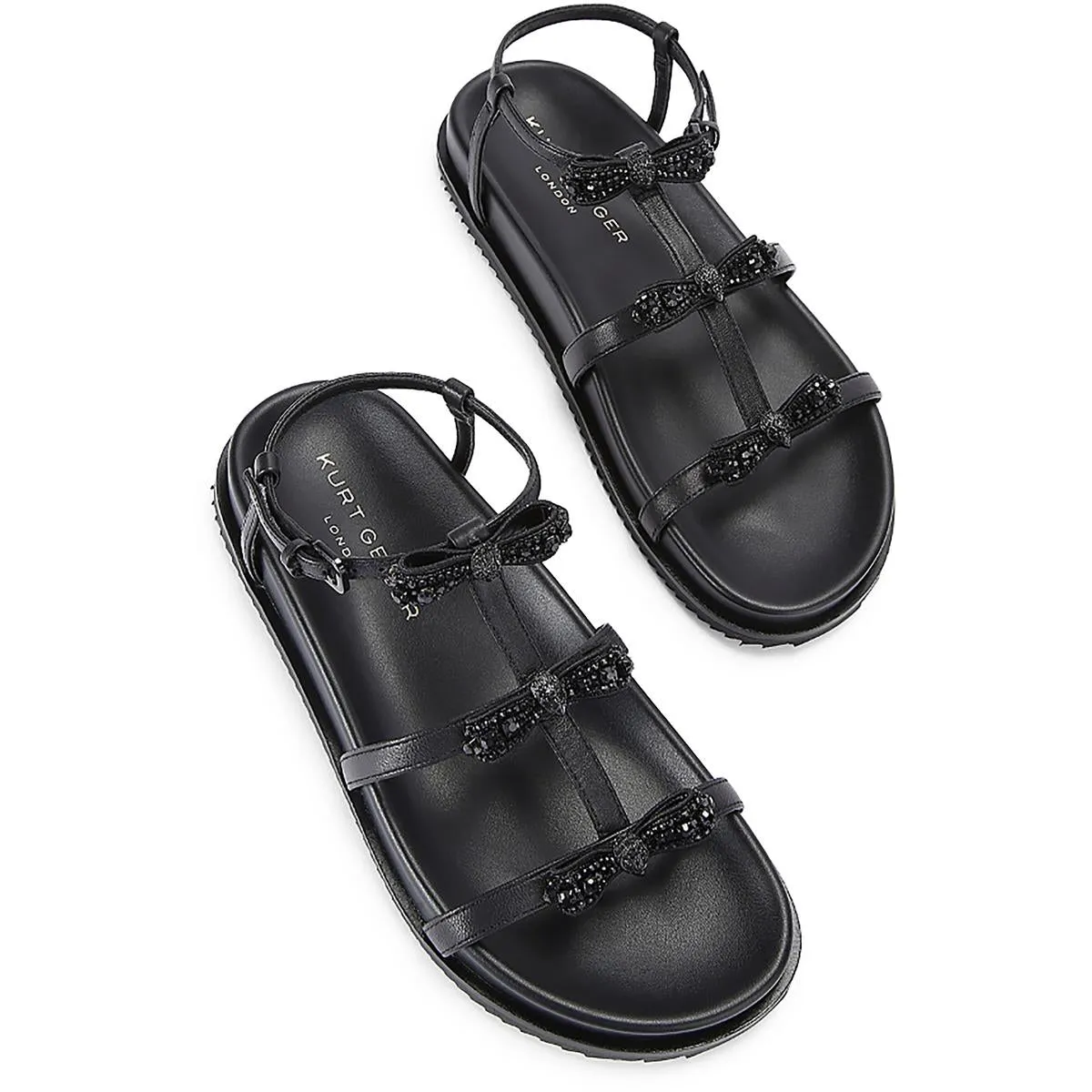 2942300109 Womens Bow Leather Jelly Sandals