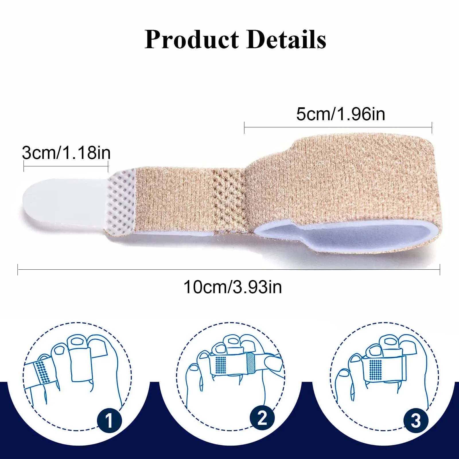 6 PCS Hammer Toe Straighteners, Hammer Toe Separators Splint, Toe Bandage, Hammer Toe Corrector, Toe Cushioned Bandages warp for Correcting Hammer Toes,Broken Toes,Crooked Toes & Overlapping Toes