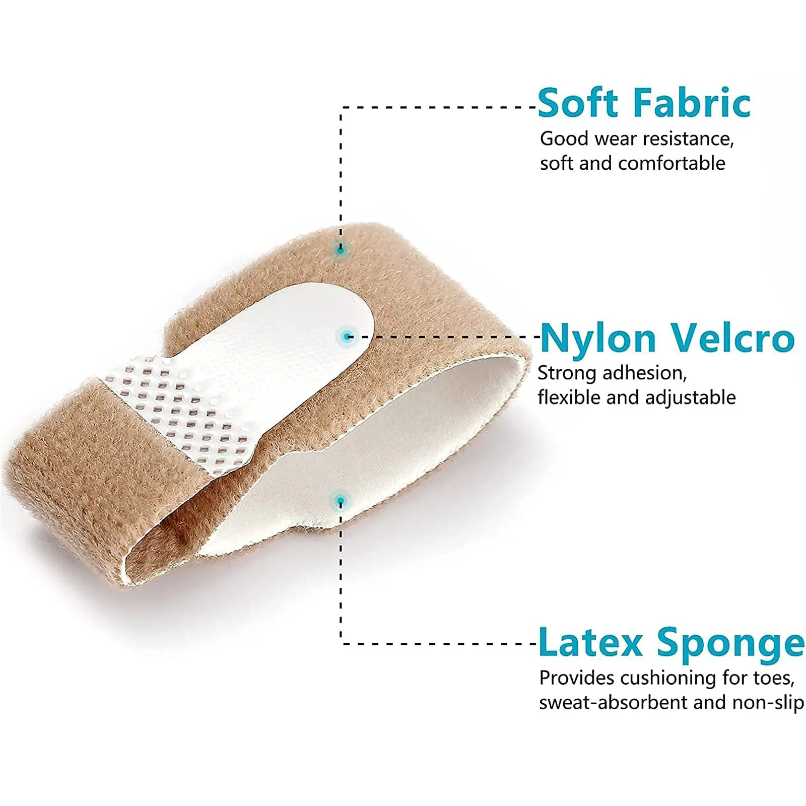 6 PCS Hammer Toe Straighteners, Hammer Toe Separators Splint, Toe Bandage, Hammer Toe Corrector, Toe Cushioned Bandages warp for Correcting Hammer Toes,Broken Toes,Crooked Toes & Overlapping Toes