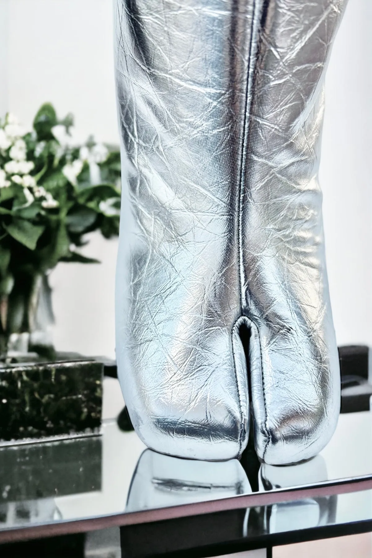 Angelique Vegan Leather Split Toe Ankle Booties