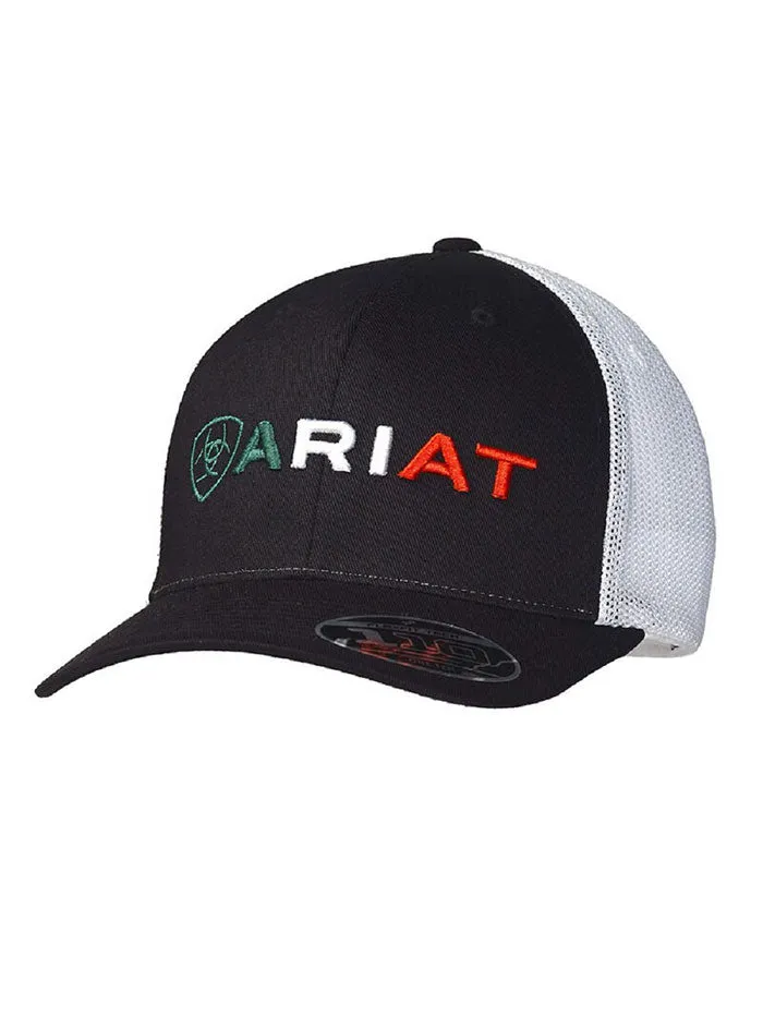 Ariat A300012201 Embroidered Mexican Flag Logo Cap Black & White