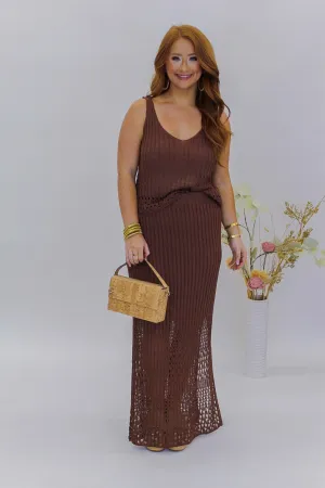Baxa Eyelet Top Set- Brown