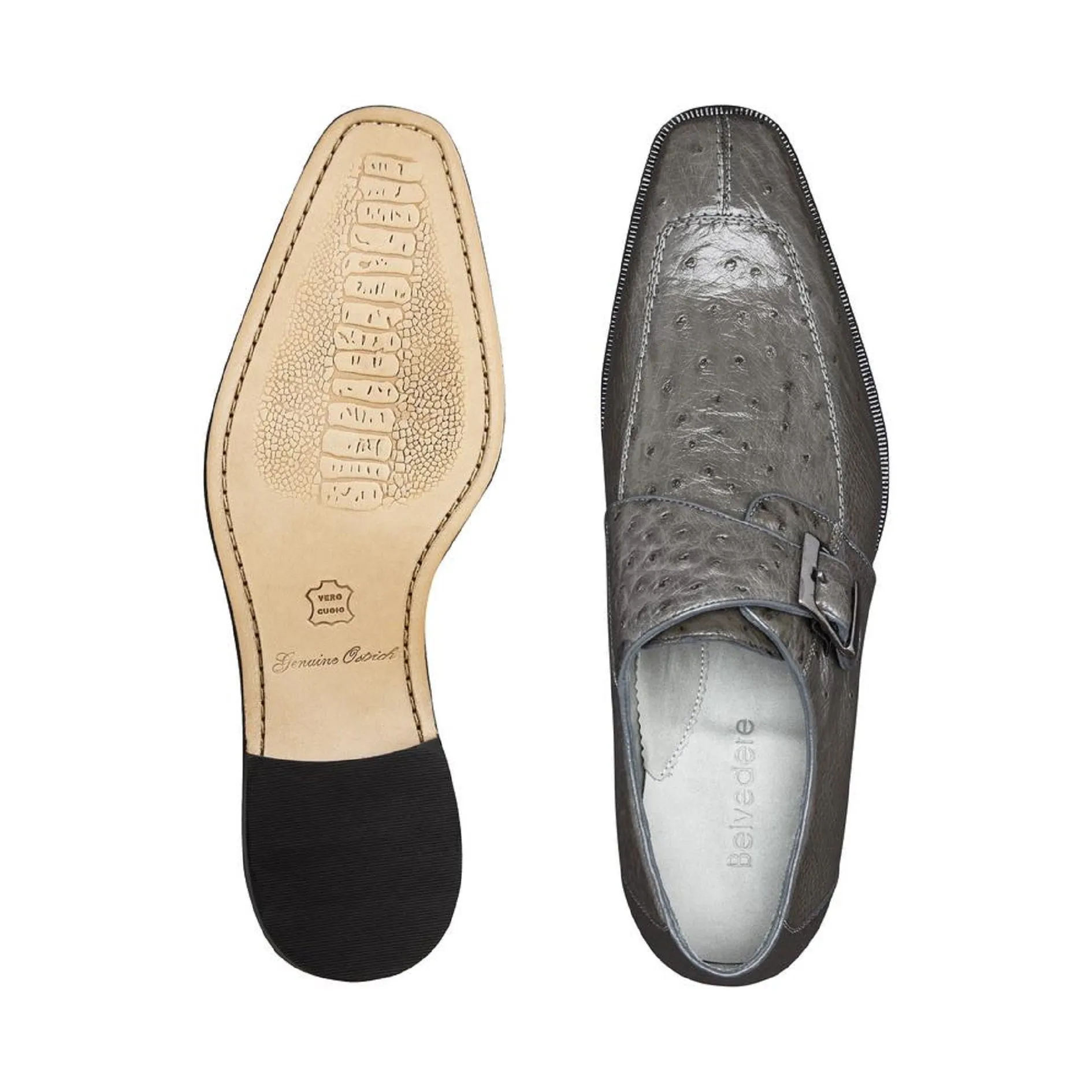 Belvedere Buckle Strap Men's Shoes Grey - Josh 114011