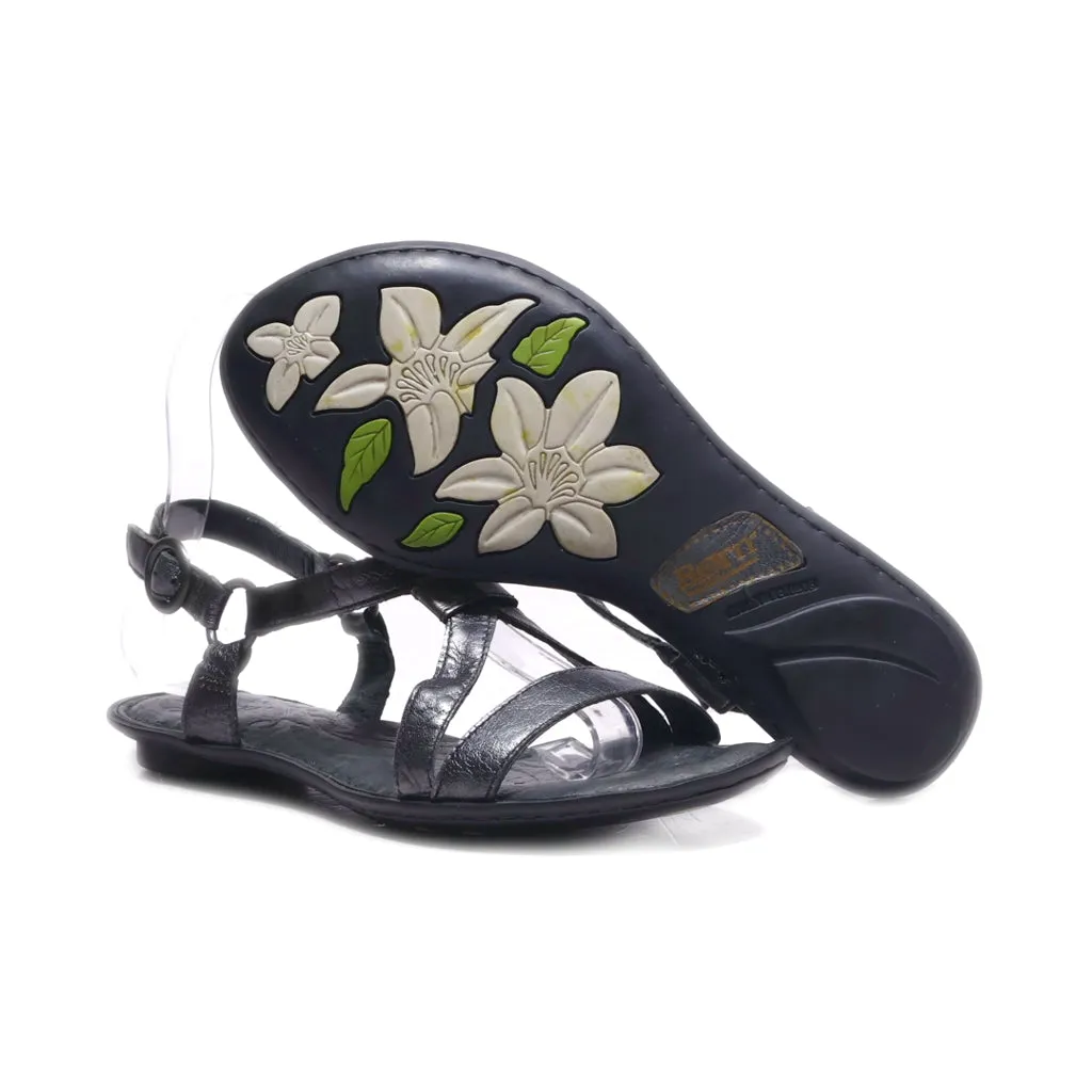 Born Flat Sandals Leather Grey Colour For Women