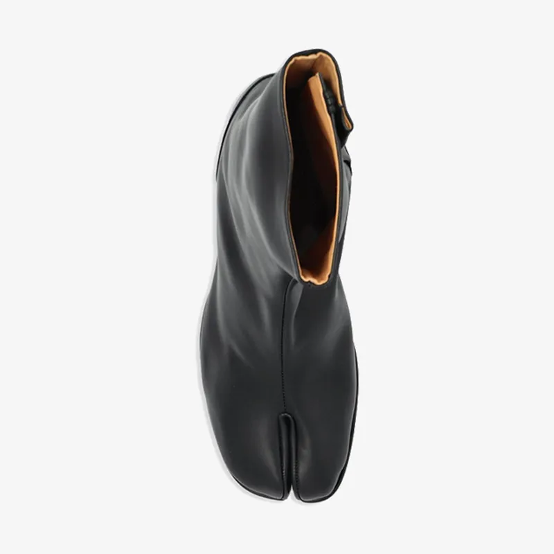 Calf Leather Split-Toe Ankle Boots