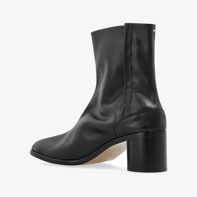 Calf Leather Split-Toe Ankle Boots