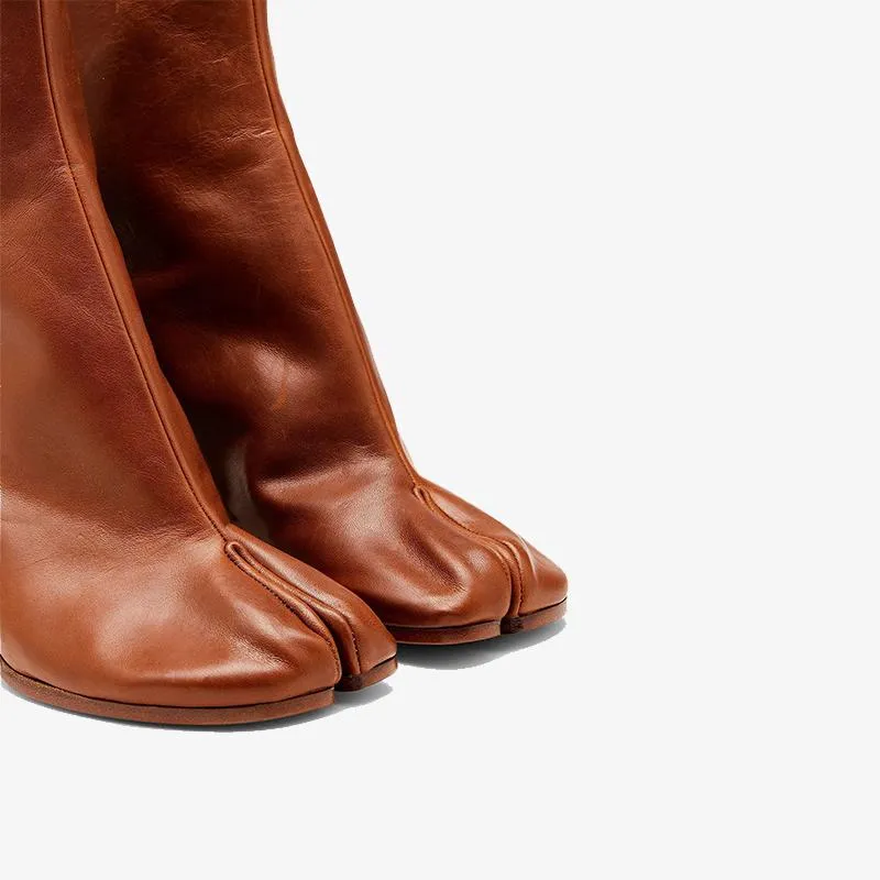 Calf Leather Tabi Ankle Boots
