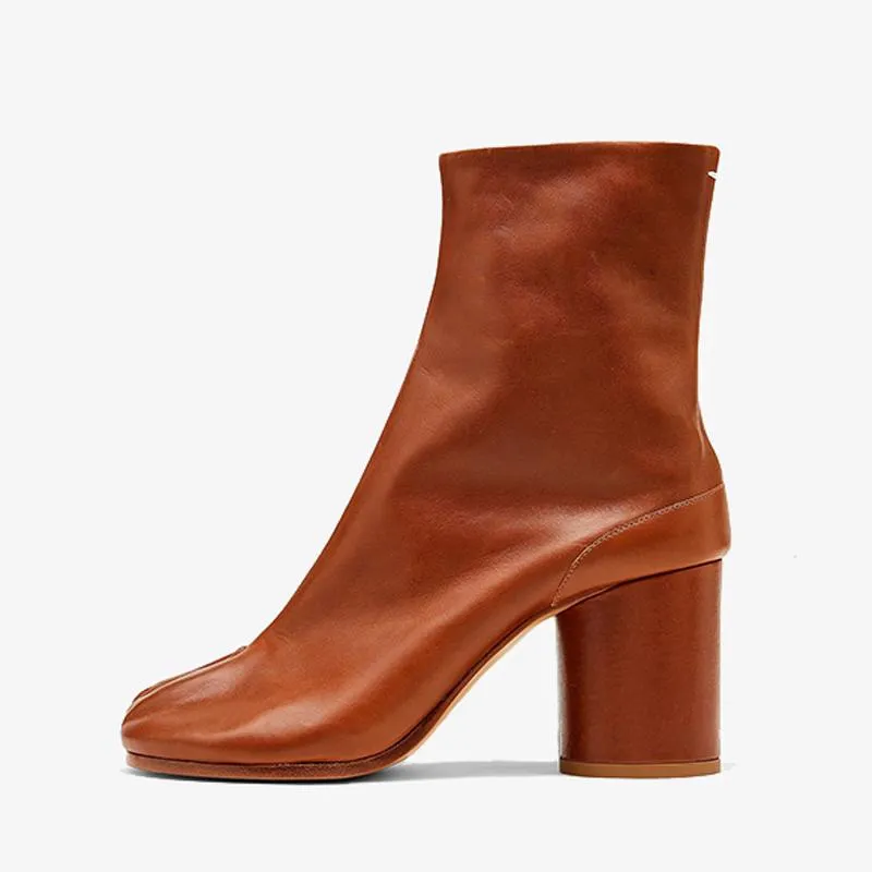 Calf Leather Tabi Ankle Boots