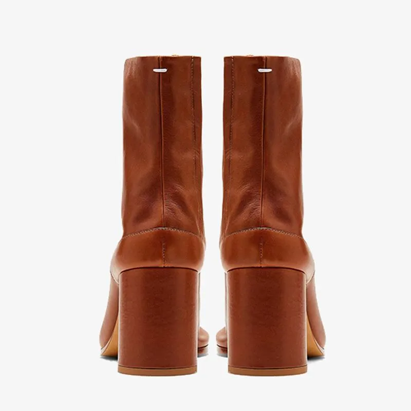 Calf Leather Tabi Ankle Boots