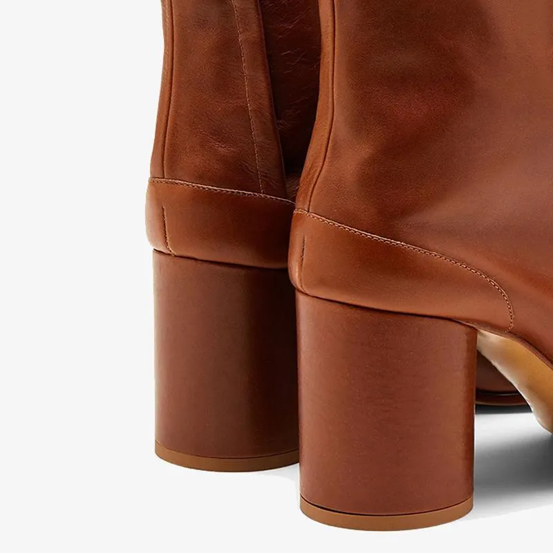 Calf Leather Tabi Ankle Boots