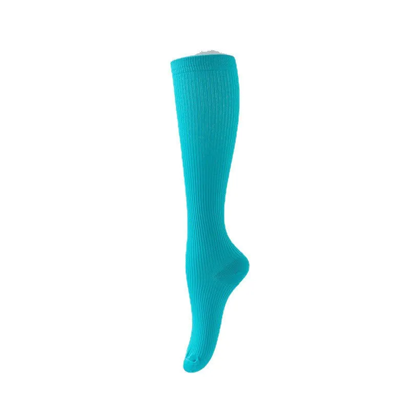 Candy Color Vertical Stripe Athletic Compression Socks(7 Pairs)