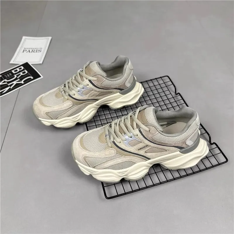 Colorblock Chunky Sole Dad Shoes – Lightweight Casual Trainers