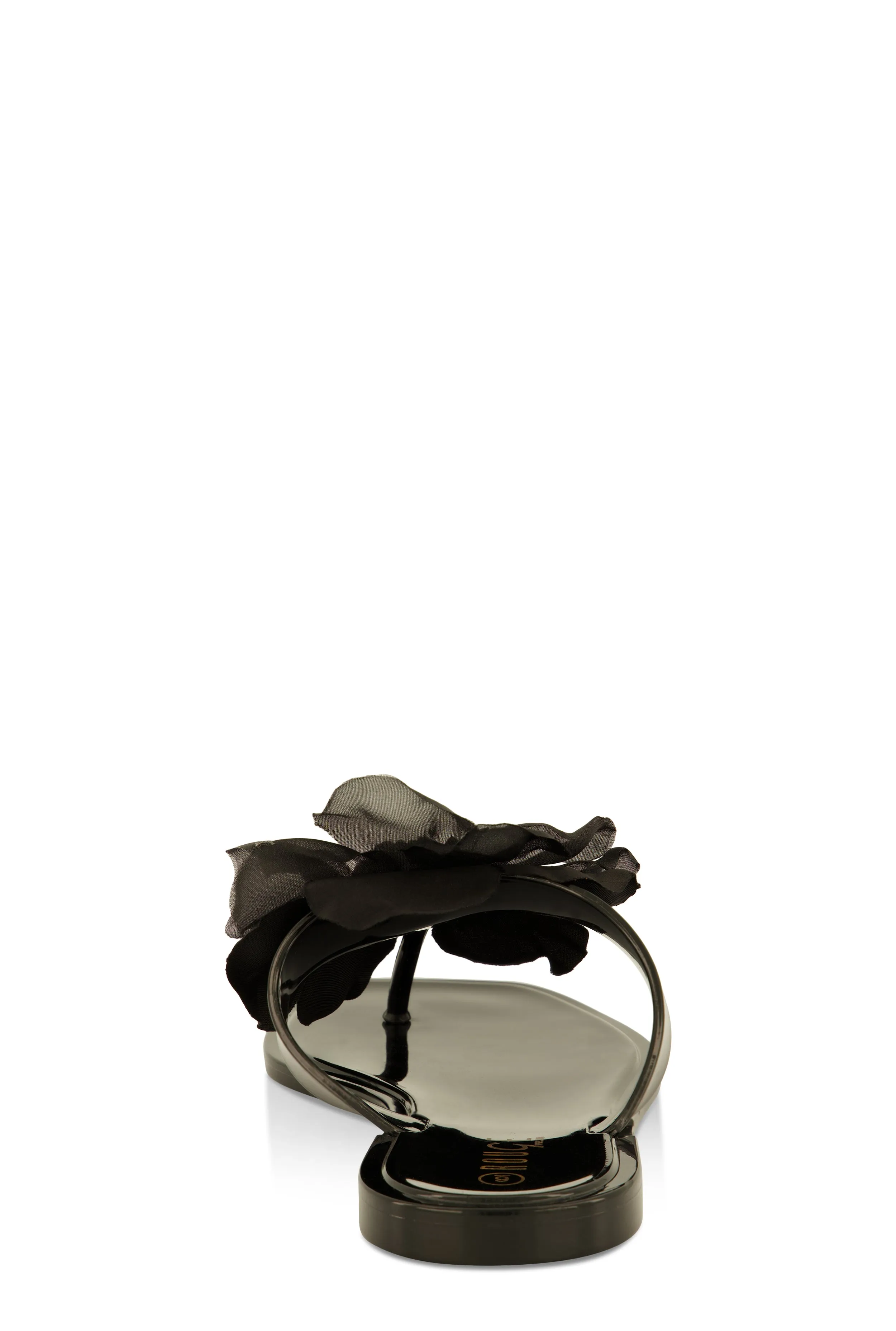 Floral Detail Jelly Thong Sandals