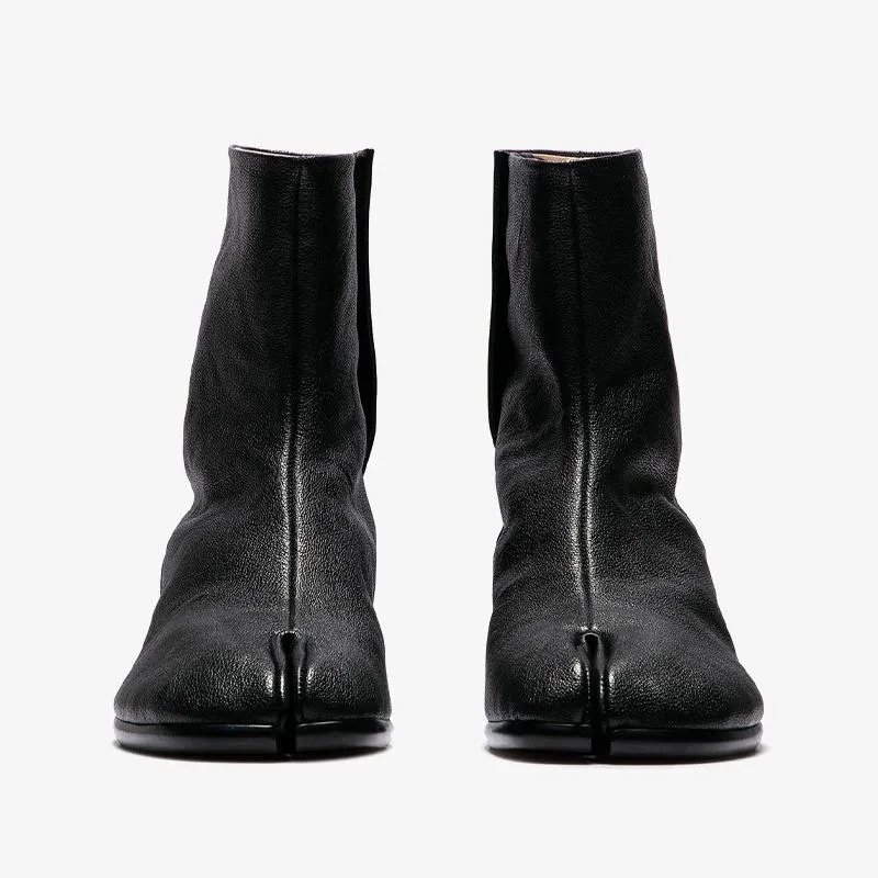 Grained Leather Boots 30 mm Heel Unisex