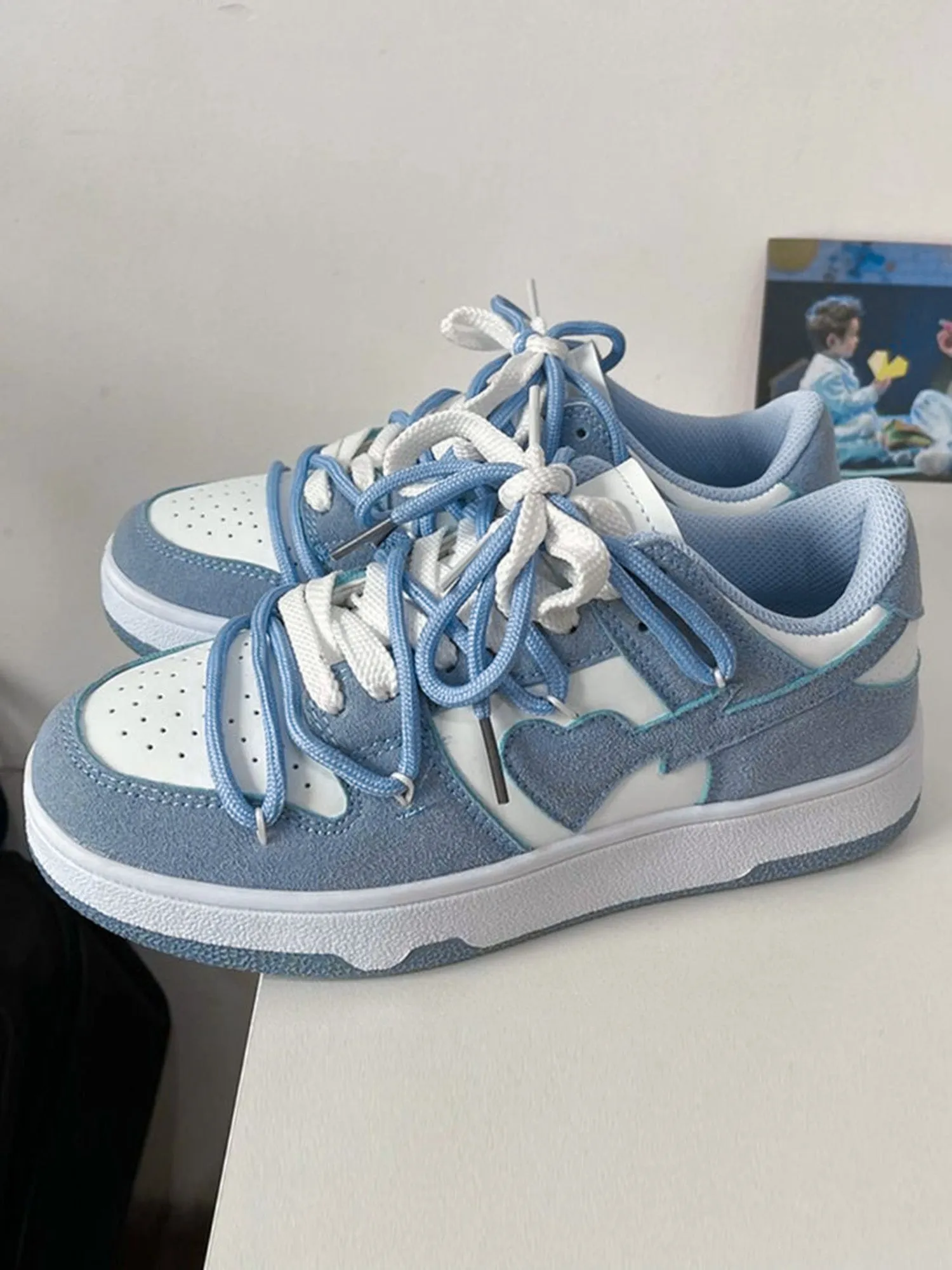 Kicksteria - Haze Blue Love Breathable Board Shoes
