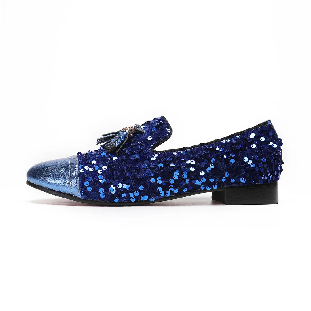 Leather blue rhinestone men's shoes low-top shoes rivet shoes couple trend board shoes casual lazy shoes foreign trade low-top shoes