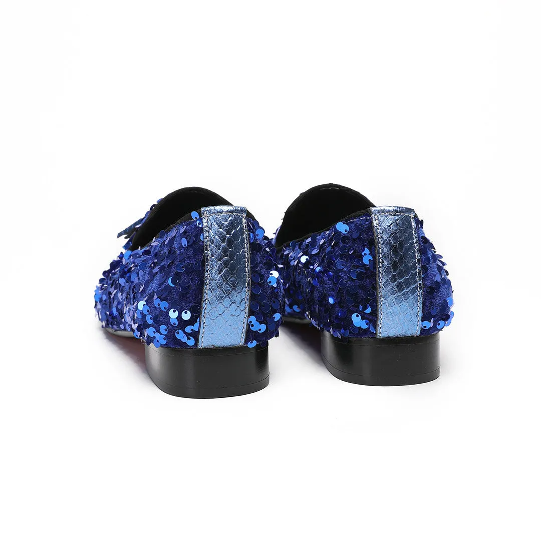Leather blue rhinestone men's shoes low-top shoes rivet shoes couple trend board shoes casual lazy shoes foreign trade low-top shoes