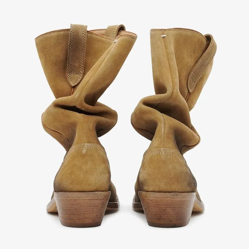 Light Brown Suede Tabi Boots Women's