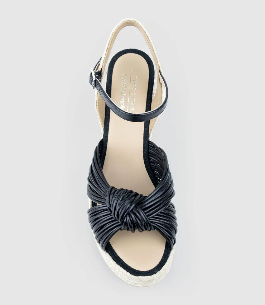 MALANI Strappy Knot Espadrille in Black