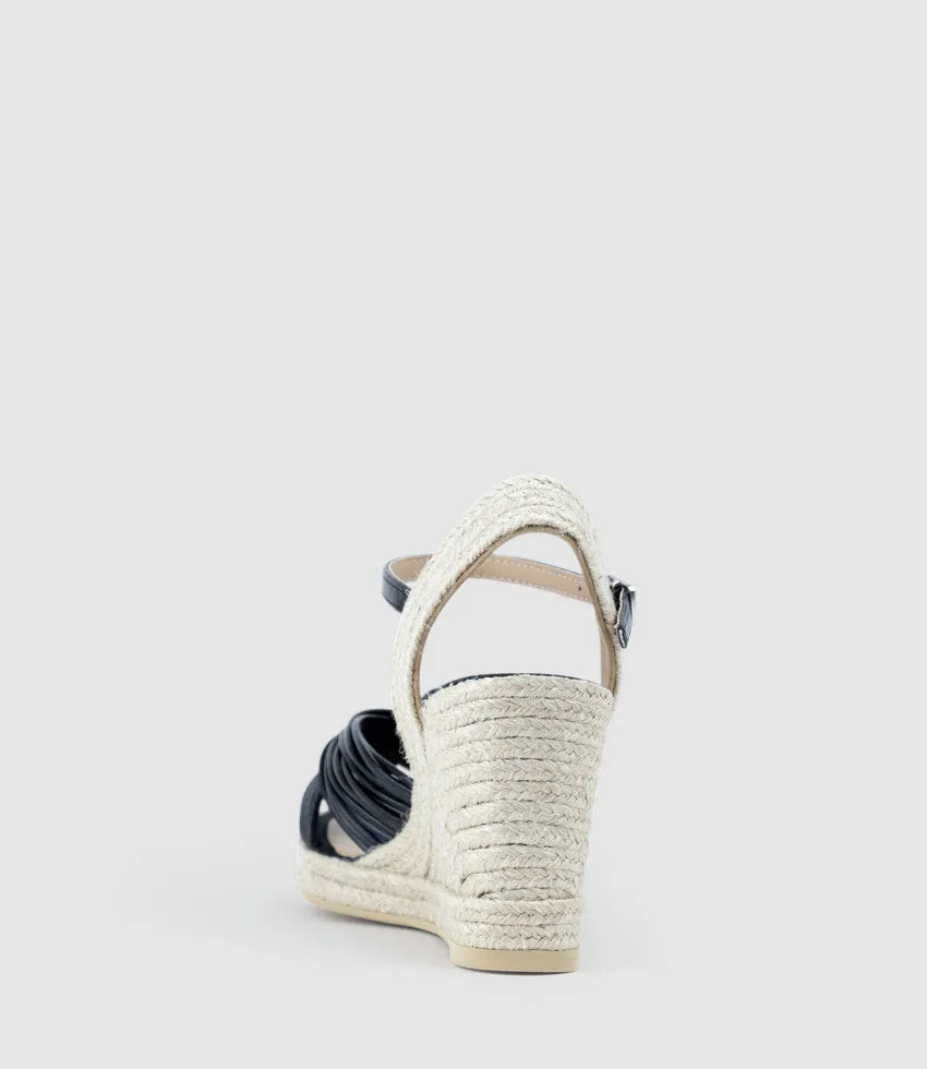 MALANI Strappy Knot Espadrille in Black