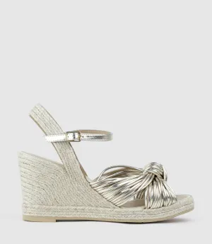 MALANI Strappy Knot Espadrille in Platino