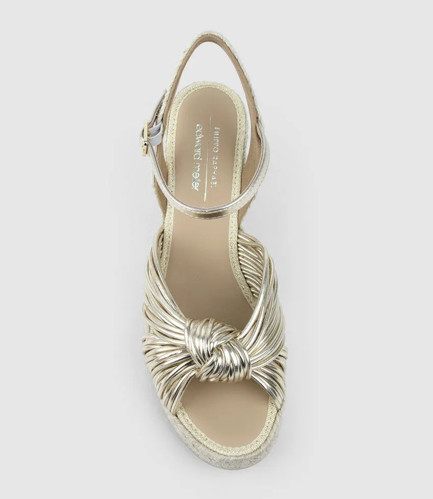 MALANI Strappy Knot Espadrille in Platino
