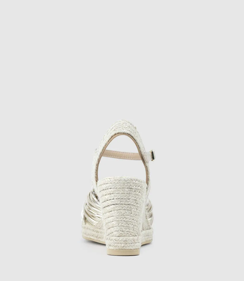 MALANI Strappy Knot Espadrille in Platino