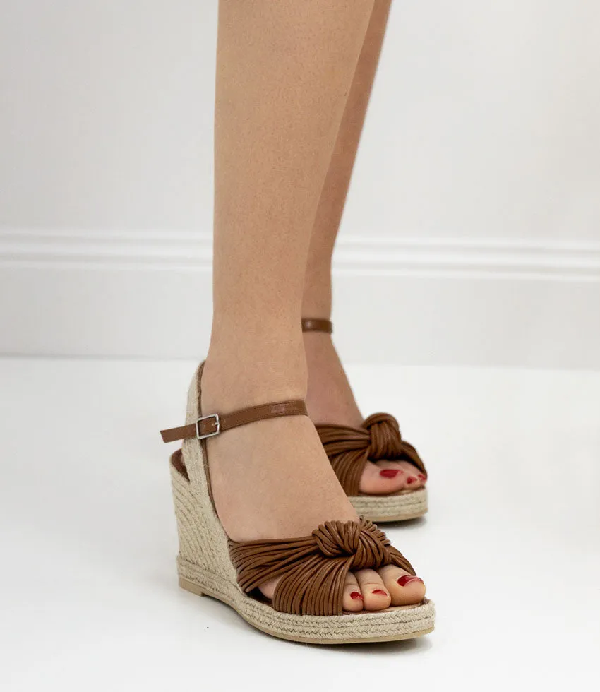 MALANI Strappy Knot Espadrille in Tan