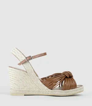 MALANI Strappy Knot Espadrille in Tan
