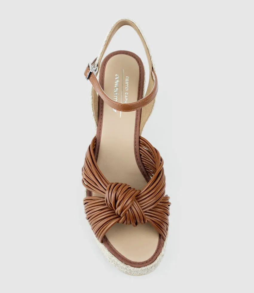 MALANI Strappy Knot Espadrille in Tan