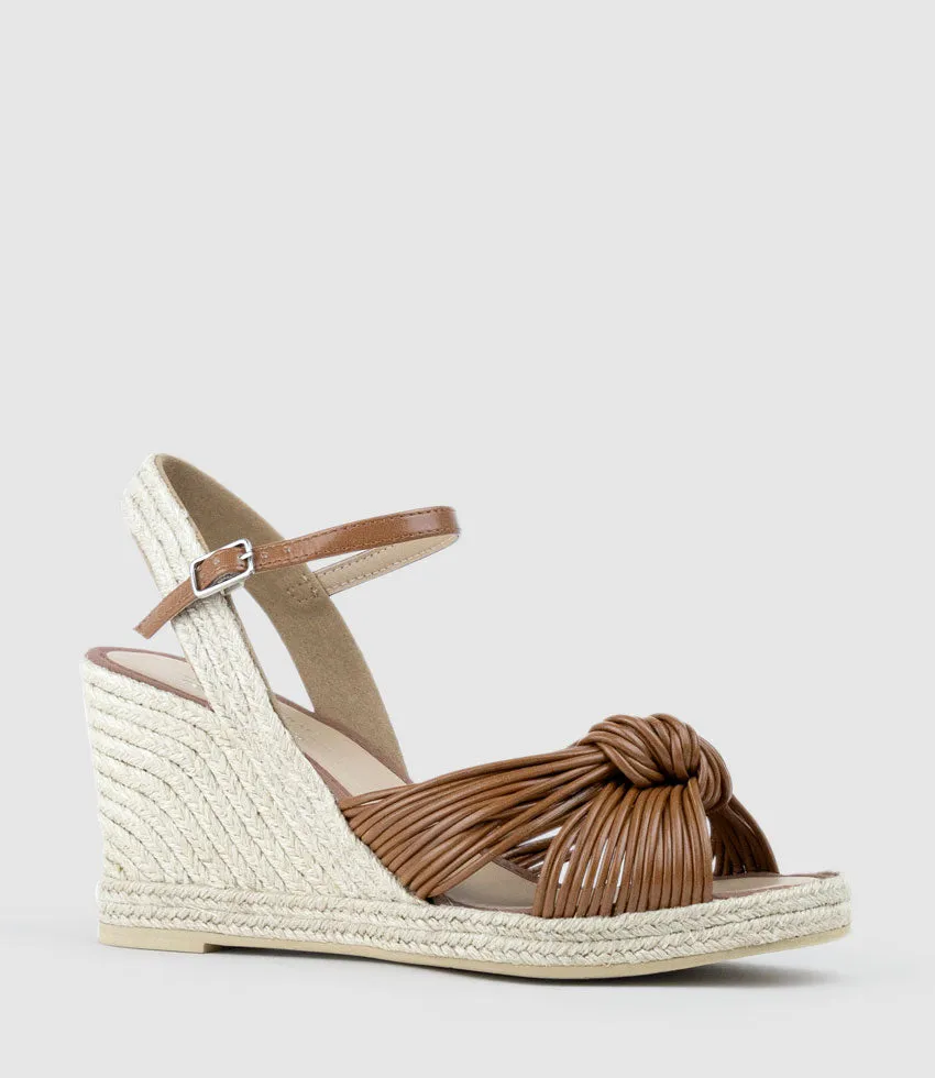 MALANI Strappy Knot Espadrille in Tan
