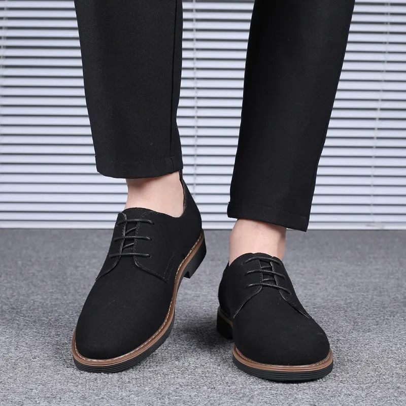Men's Suede Leather Oxfords Shoes | Plus Size Casual Shoes
