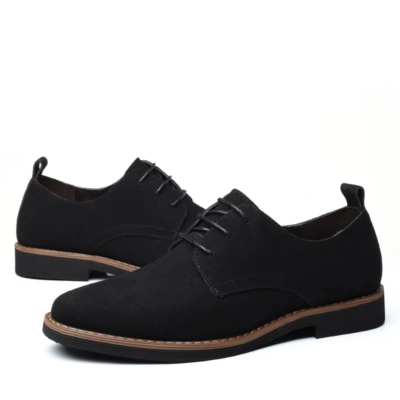 Men's Suede Leather Oxfords Shoes | Plus Size Casual Shoes