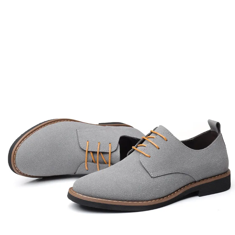 Men's Suede Leather Oxfords Shoes | Plus Size Casual Shoes
