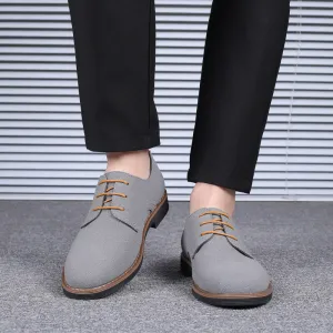 Men's Suede Leather Oxfords Shoes | Plus Size Casual Shoes