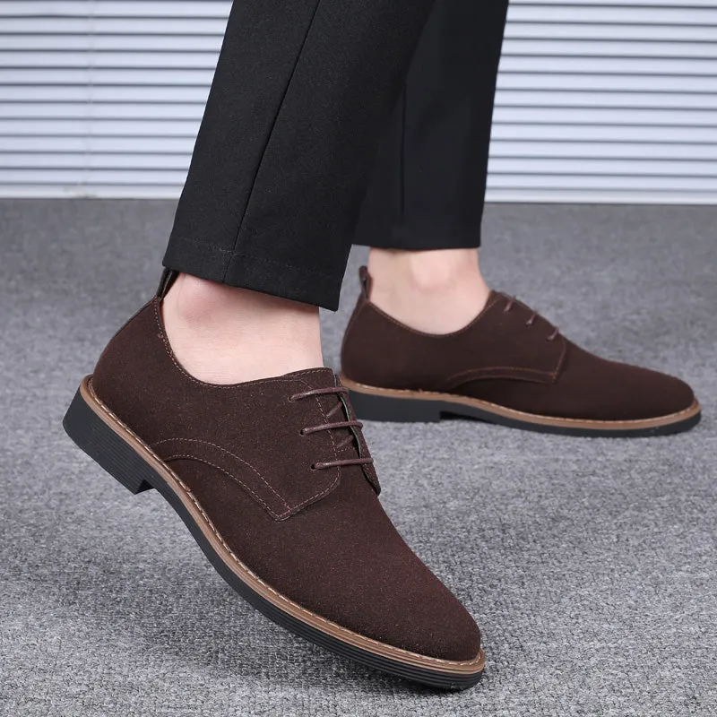 Men's Suede Leather Oxfords Shoes | Plus Size Casual Shoes