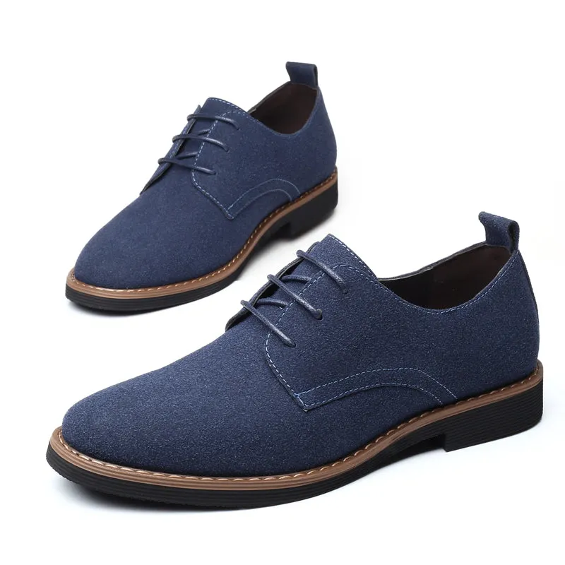 Men's Suede Leather Oxfords Shoes | Plus Size Casual Shoes