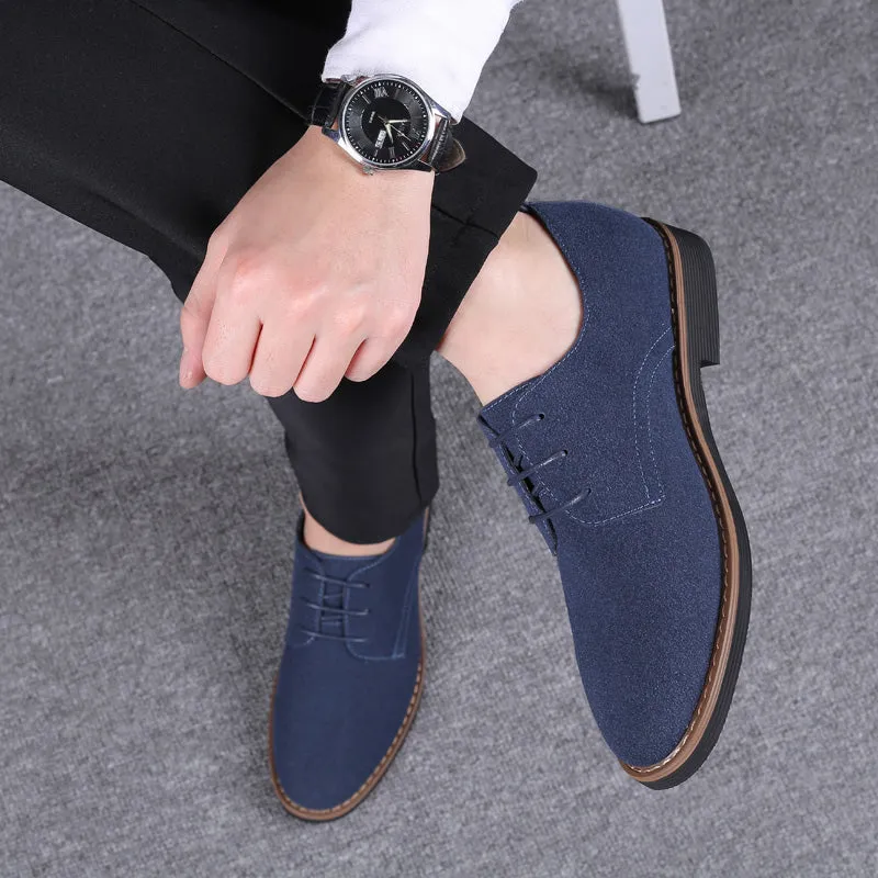 Men's Suede Leather Oxfords Shoes | Plus Size Casual Shoes