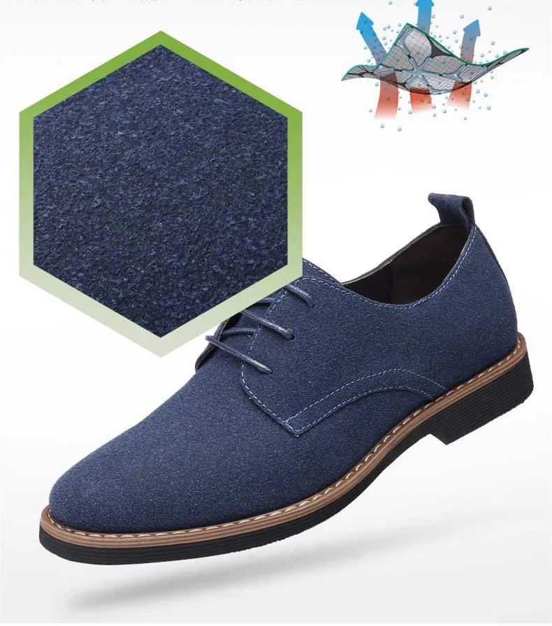 Men's Suede Leather Oxfords Shoes | Plus Size Casual Shoes
