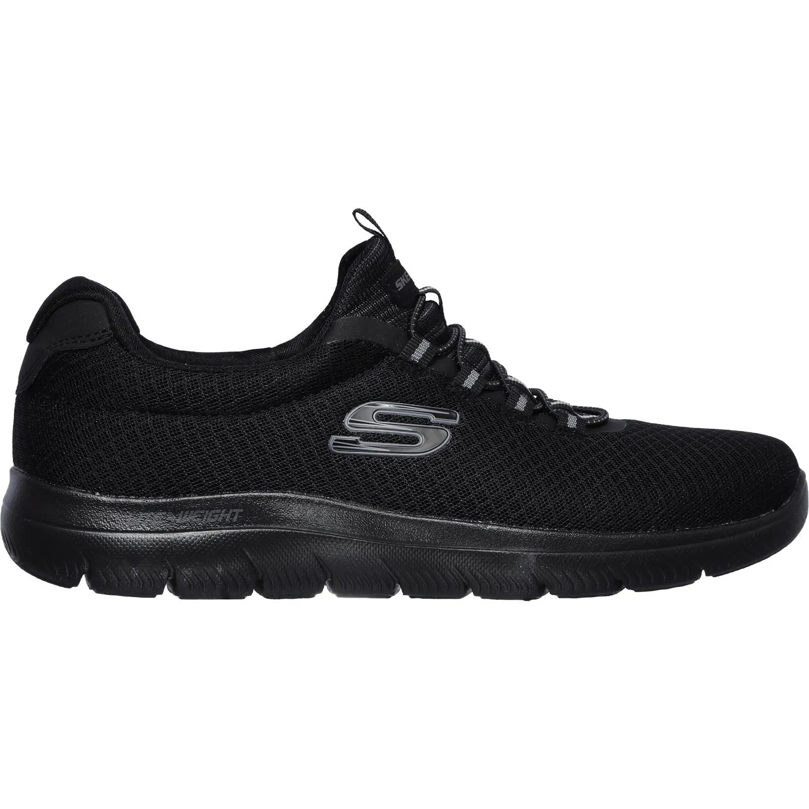 Men's Wide Fit Skechers 52811 Summits Slip On Sports Trainers - Black
