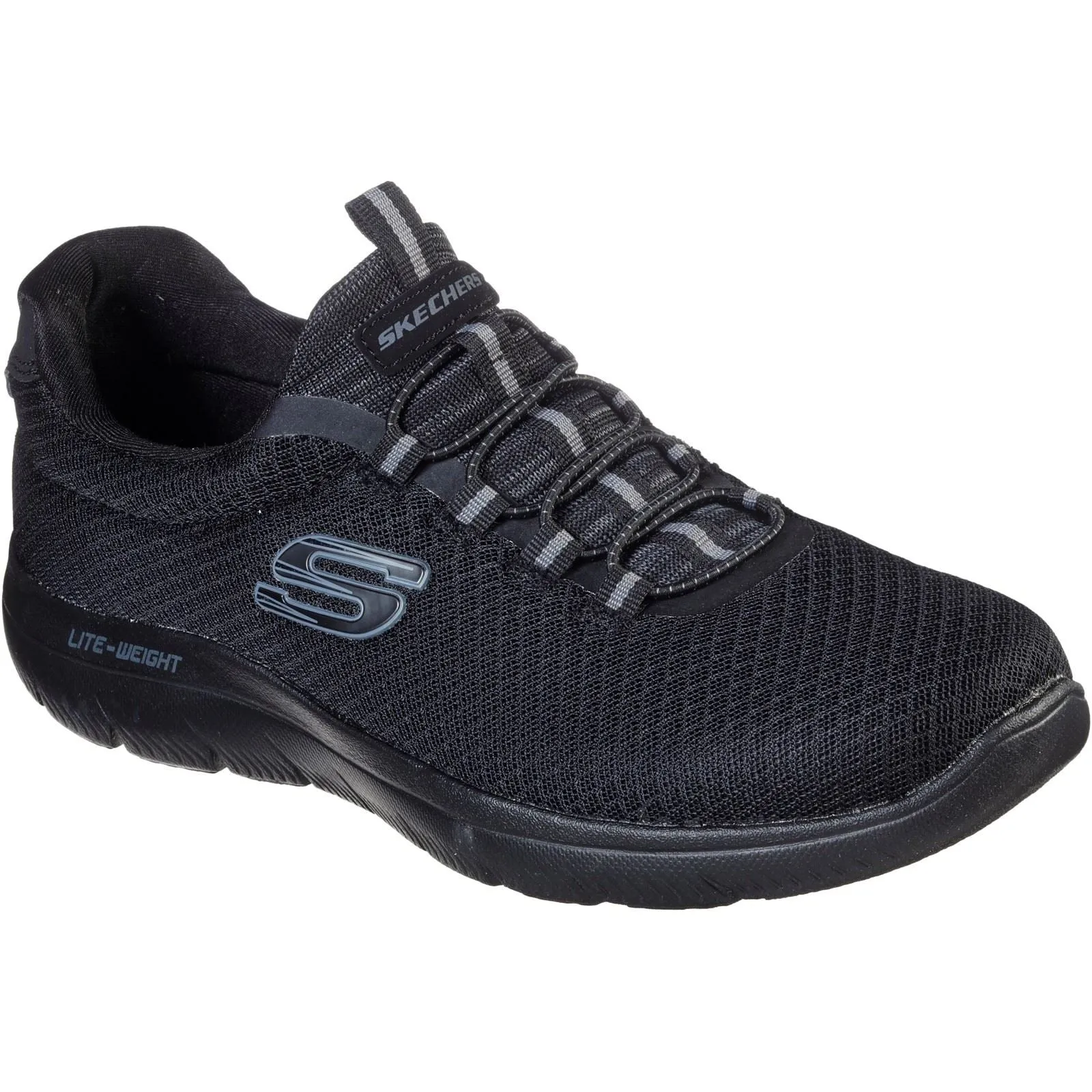 Men's Wide Fit Skechers 52811 Summits Slip On Sports Trainers - Black
