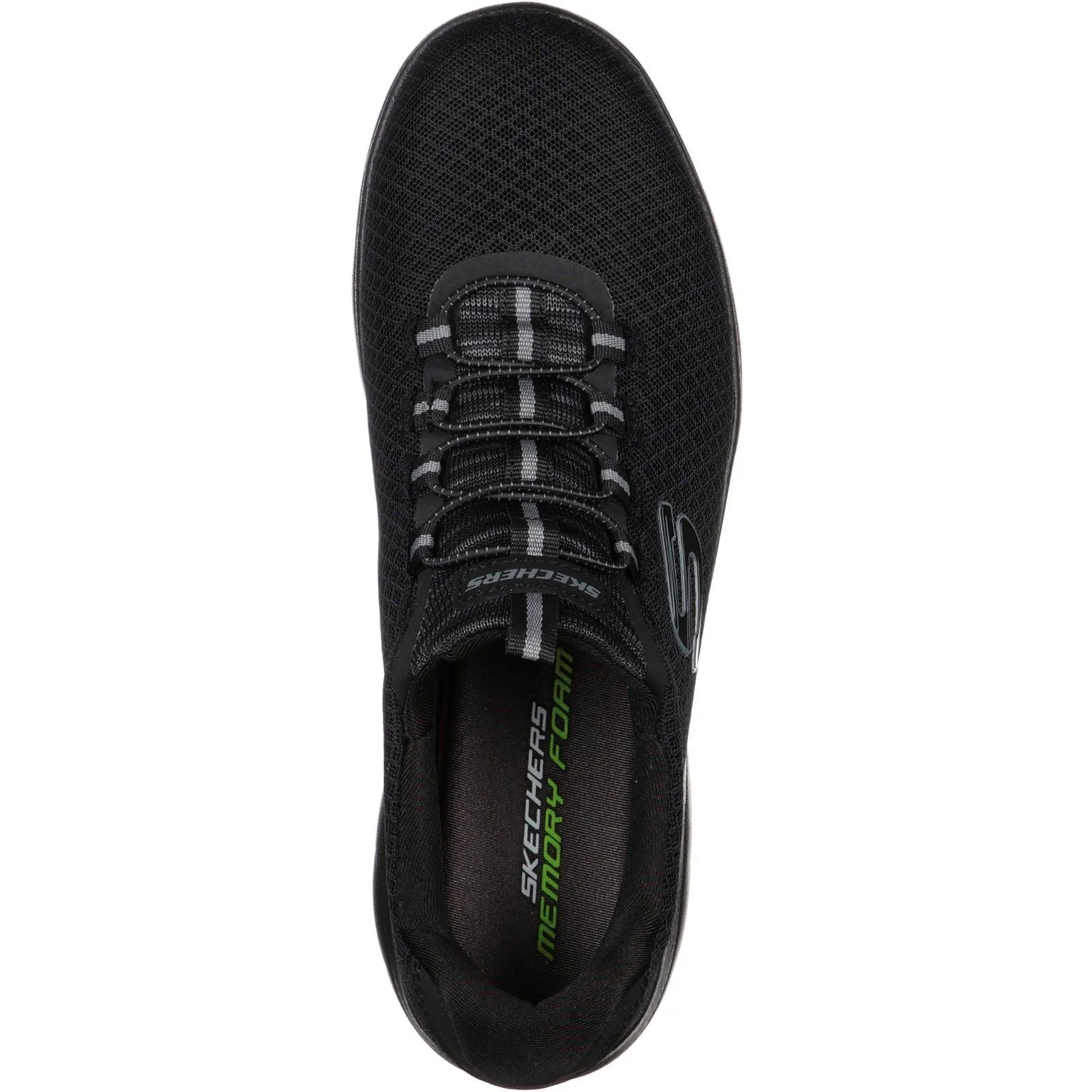 Men's Wide Fit Skechers 52811 Summits Slip On Sports Trainers - Black