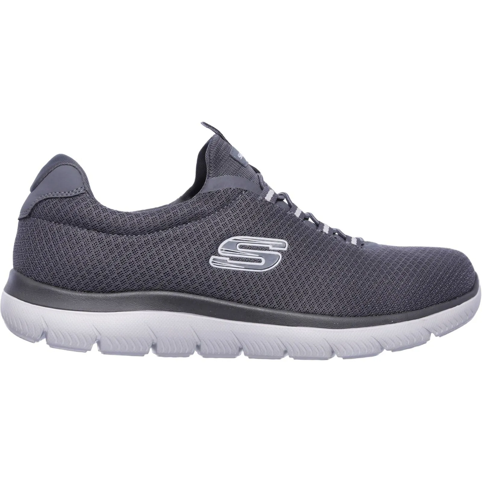 Men's Wide Fit Skechers 52811 Summits Slip On Sports Trainers - Charcoal