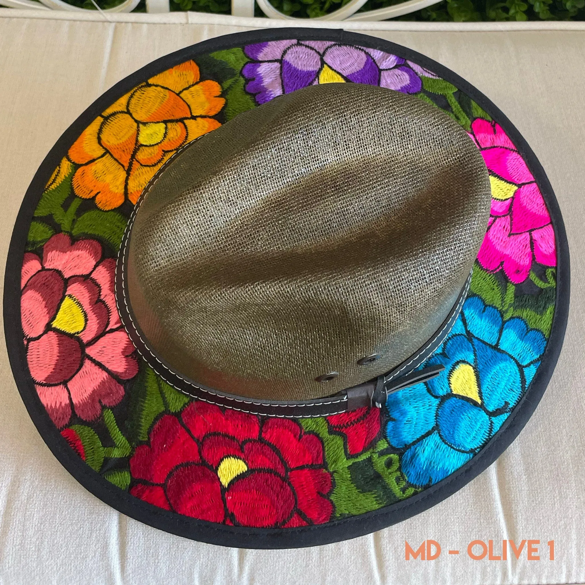 Mexican Embroidered Sun Hat Zinnia