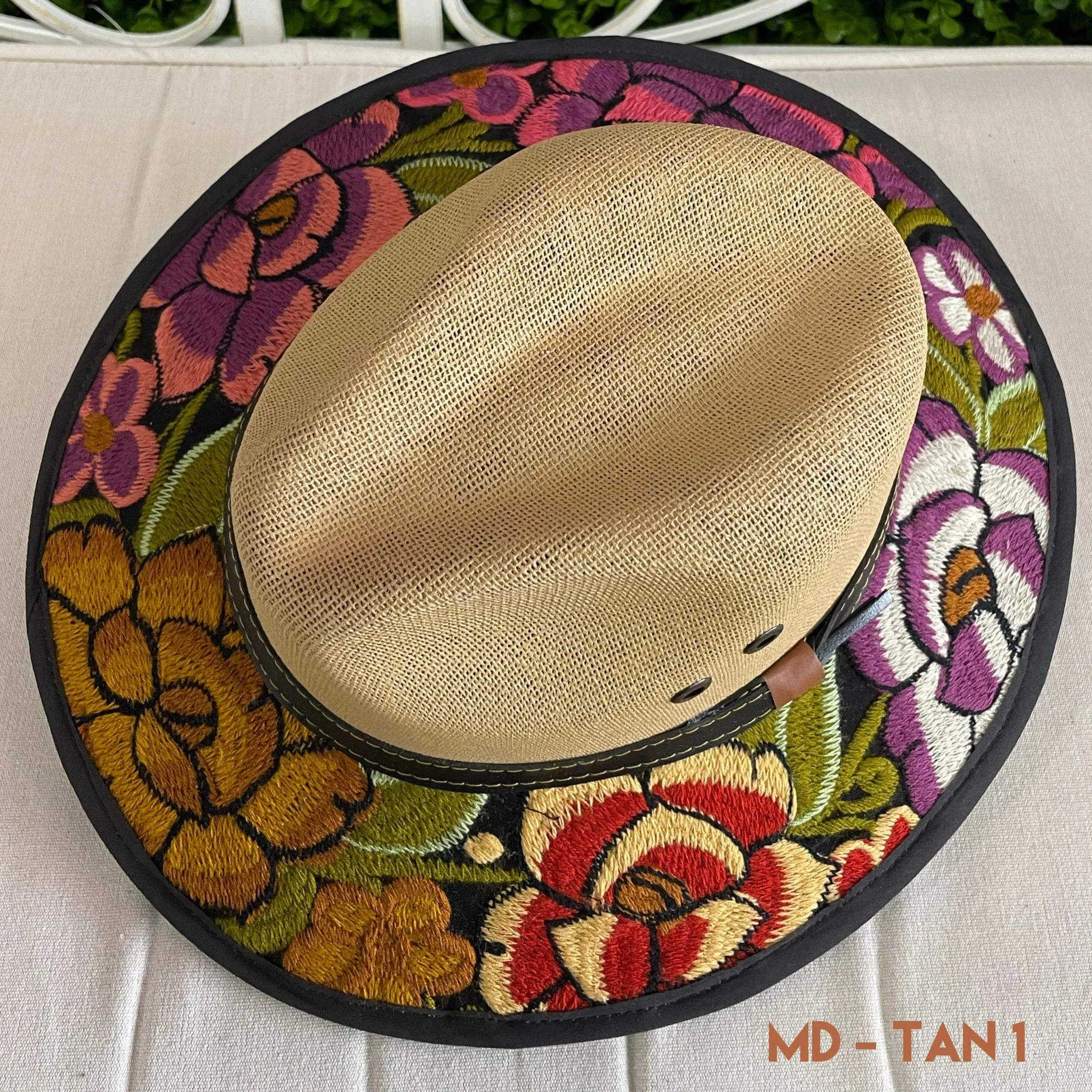 Mexican Embroidered Sun Hat Zinnia