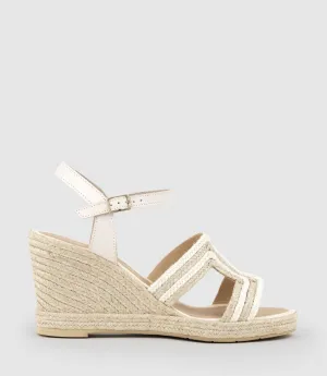 MOTIF Geometric Weave High Espadrille in White