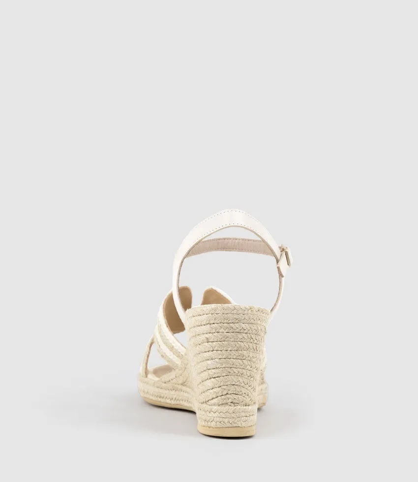 MOTIF Geometric Weave High Espadrille in White