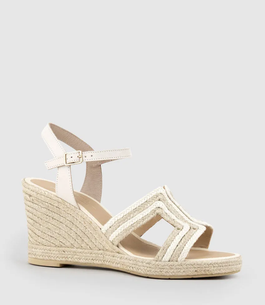 MOTIF Geometric Weave High Espadrille in White