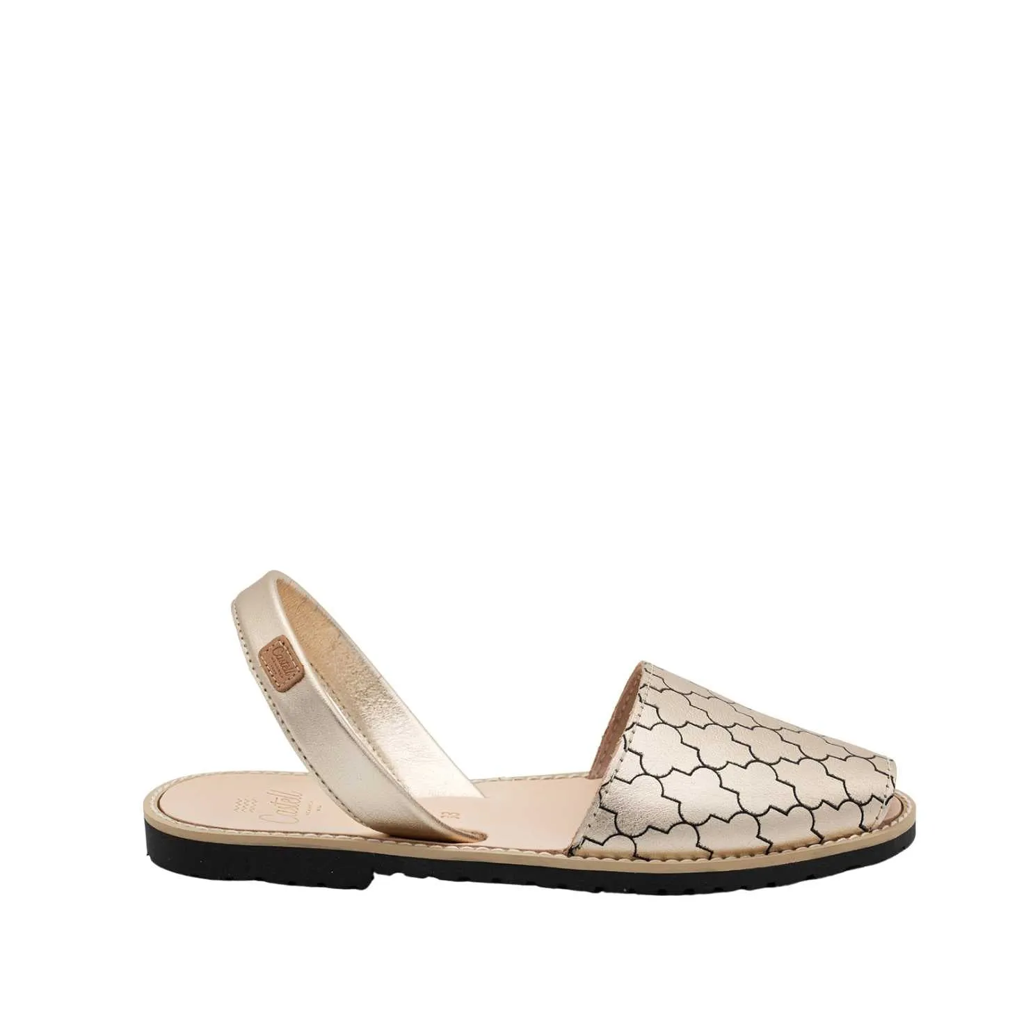 Open Toe Leather Menorcan Sandal With Sling Back - Madona 1056 Mosaico