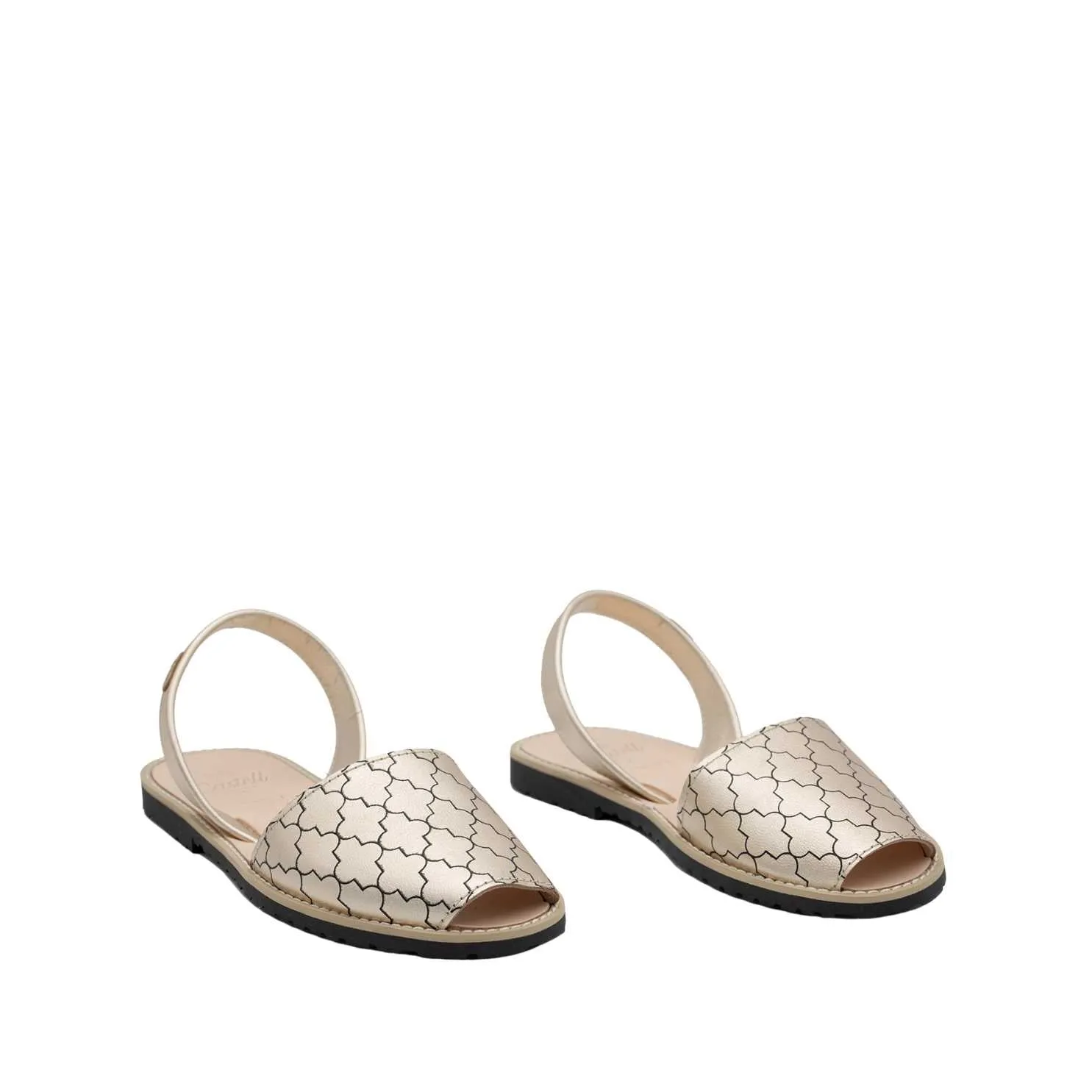 Open Toe Leather Menorcan Sandal With Sling Back - Madona 1056 Mosaico